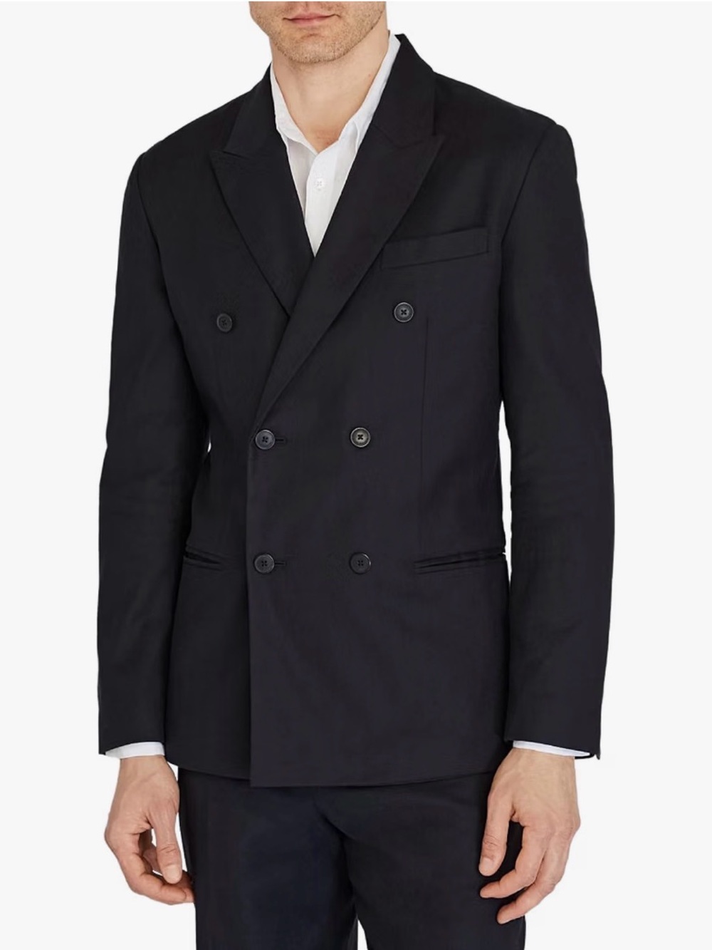 Beginning Boutique Men's Double-Breasted Black Blazer